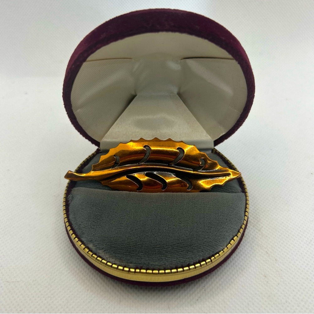 Copper Leaf Brooch